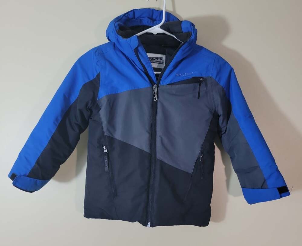 Spyder winter jacket kids Blue Black size 5 snow coat ski blue/black